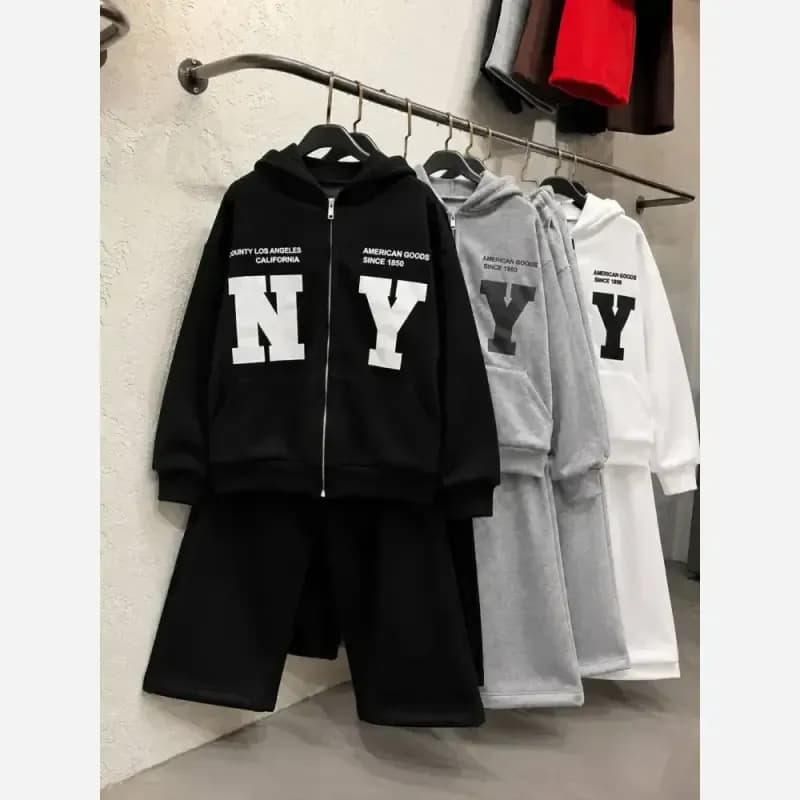 سویشرت شلوار NY دورس داخل کرکی فری سایز ترند — تصویر ۴