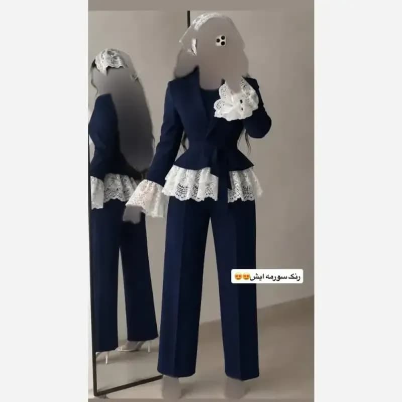کت و شلوار عروسکی دانتل جنس مازراتی اعلا قد کت 70 و شلوار 100 سایز 36 تا 46