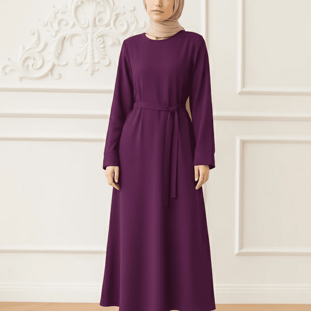 پیراهن زنانه ساحلی ساده رنگ بنفش409581 A