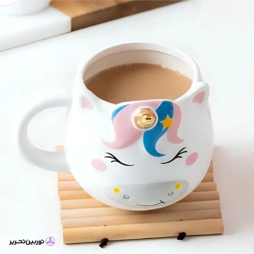 ماگ سرامیکی یونیکورن شاخ برجسته — تصویر ۳