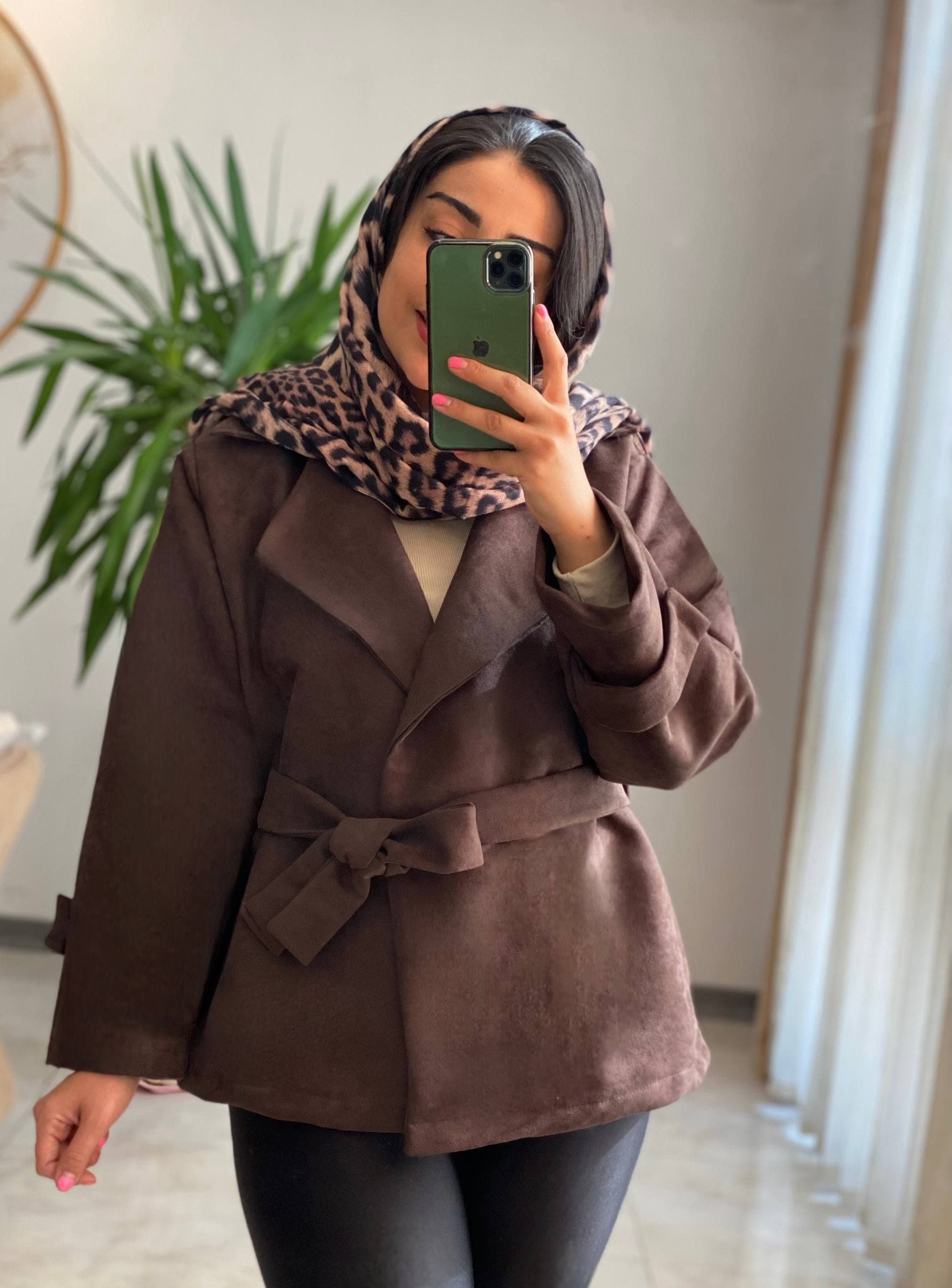 ترنچ کت یقه انگیلسی قهوه ای F88809