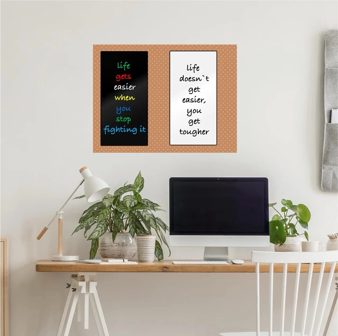 تخته وایت برد مغناطیسی هوم اند فریج مدل 12 سایز 28×14 سانتیمتر به همراه تخته سیاه مغناطیسی، ماژیک, نگهدارنده، استیکر، دستمال و تخته پاک کن مجموعه 12 عددی — تصویر ۵