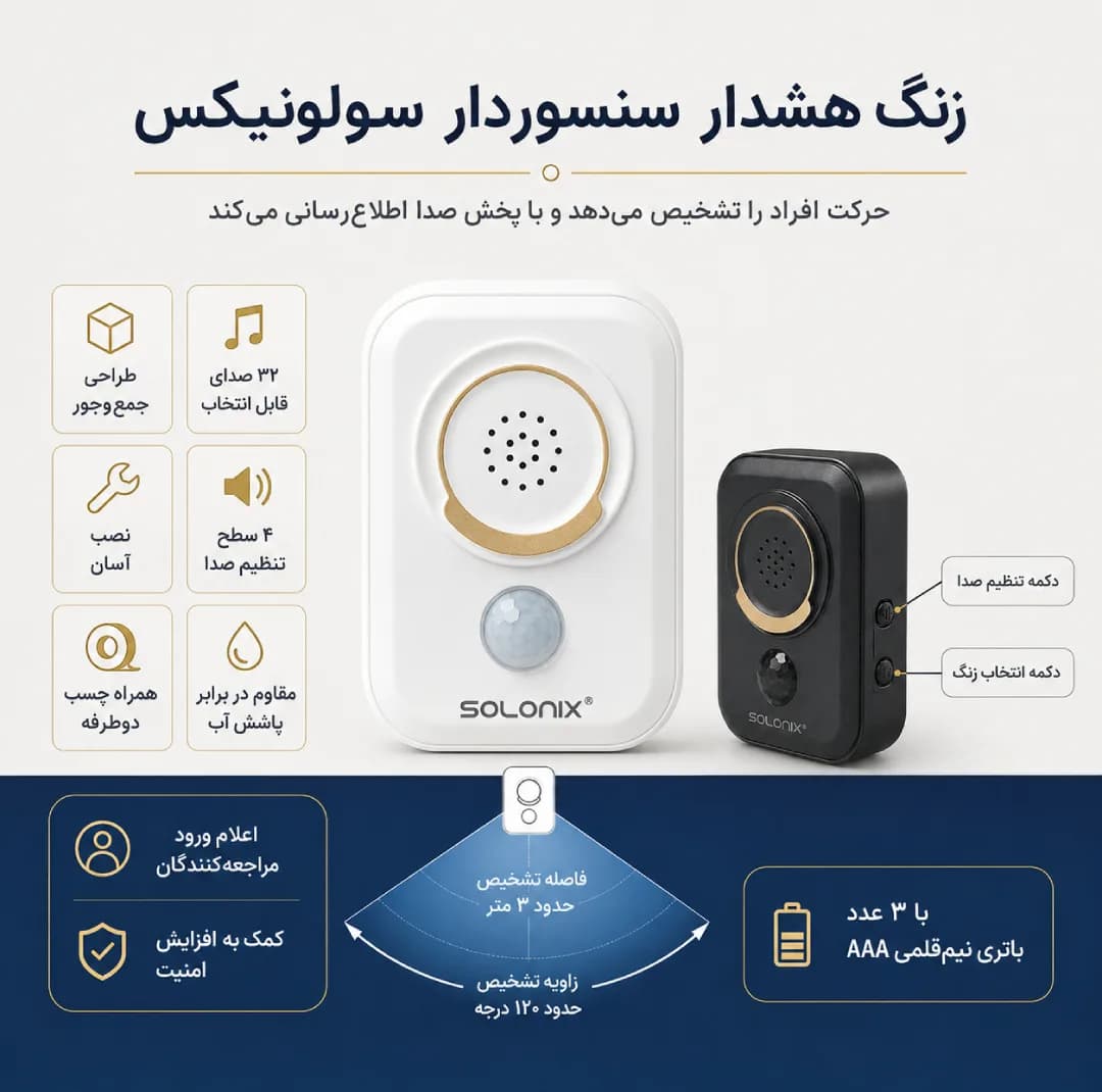 زنگ خوش آمدگوی هوشمند سولونیکس مدل AK07 — تصویر ۳