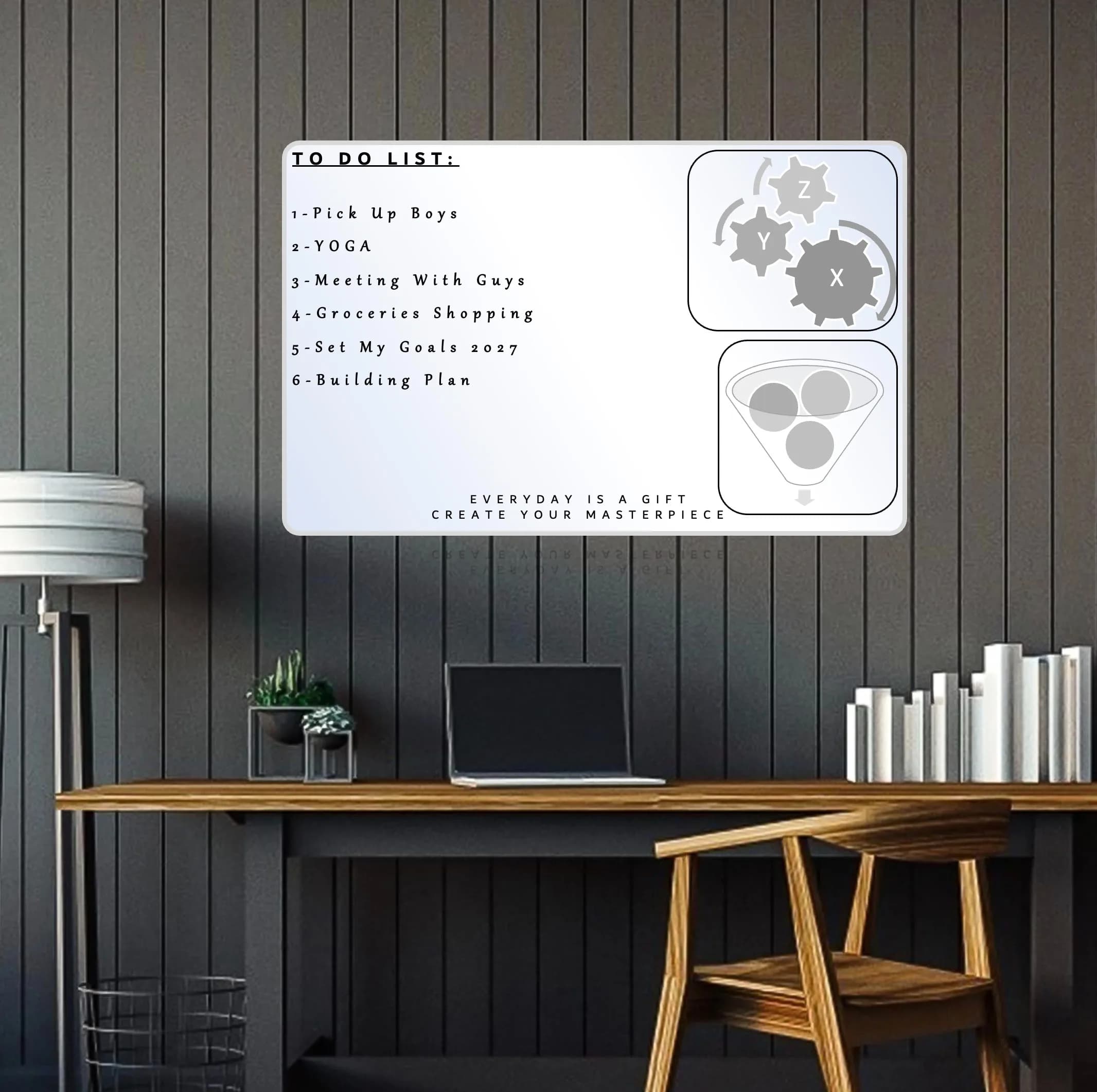 تخته وایت‌برد هوم اند فریج مدل CLASSROOM H&F سایز 100x60x0.06 سانتی‌متر به همراه ماژیک، مگنت، هولدر و تخته پاک کن مجموعه 15 عددی — تصویر ۳