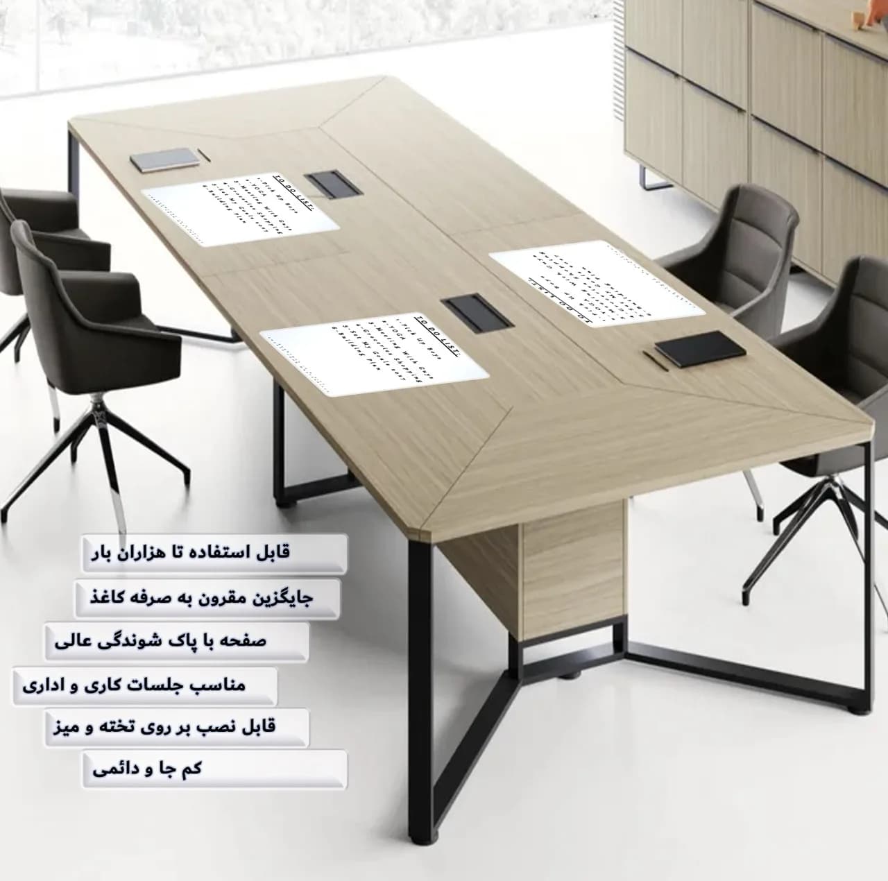 تخته وایت‌برد هوم اند فریج مدل TWIN H&F سایز 60×40 سانتی‌متر به همراه ماژیک و مگنت مجموعه 10 عددی — تصویر ۶