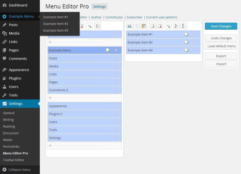 افزونه Admin Menu Editor Pro ویرایش منو مدیریت و پیشخوان وردپرس + افزودنی ها 2.23.3 — تصویر ۳