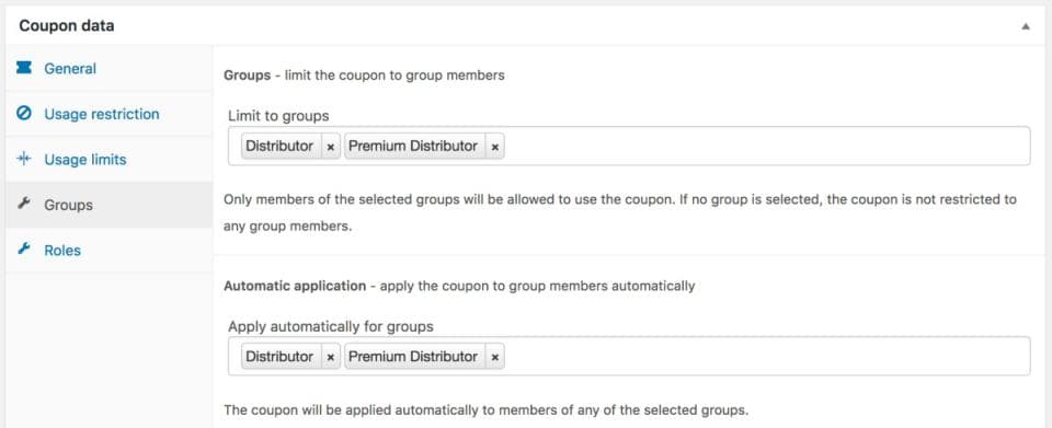 افزونه WooCommerce Group Coupons کدتخفیف اتوماتیک برای گروه کاربری خاص 2.7.0 — تصویر ۳