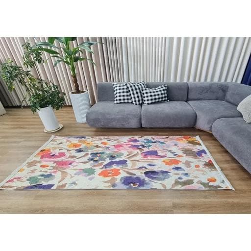 فرشینه | فرش چاپی برند حسن نیا چاپی هازان ترک طرح گل M101 (پس کرایه) — تصویر ۴