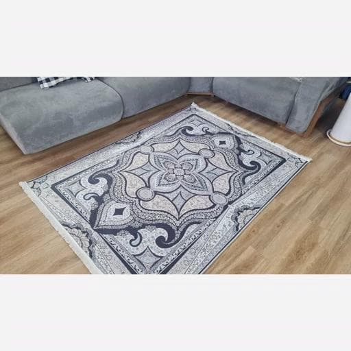 فرشینه | فرش چاپی برند حسن نیا چاپی هازان ترک طرح سنتی طوسی کد 160 (پس کرایه) — تصویر ۲