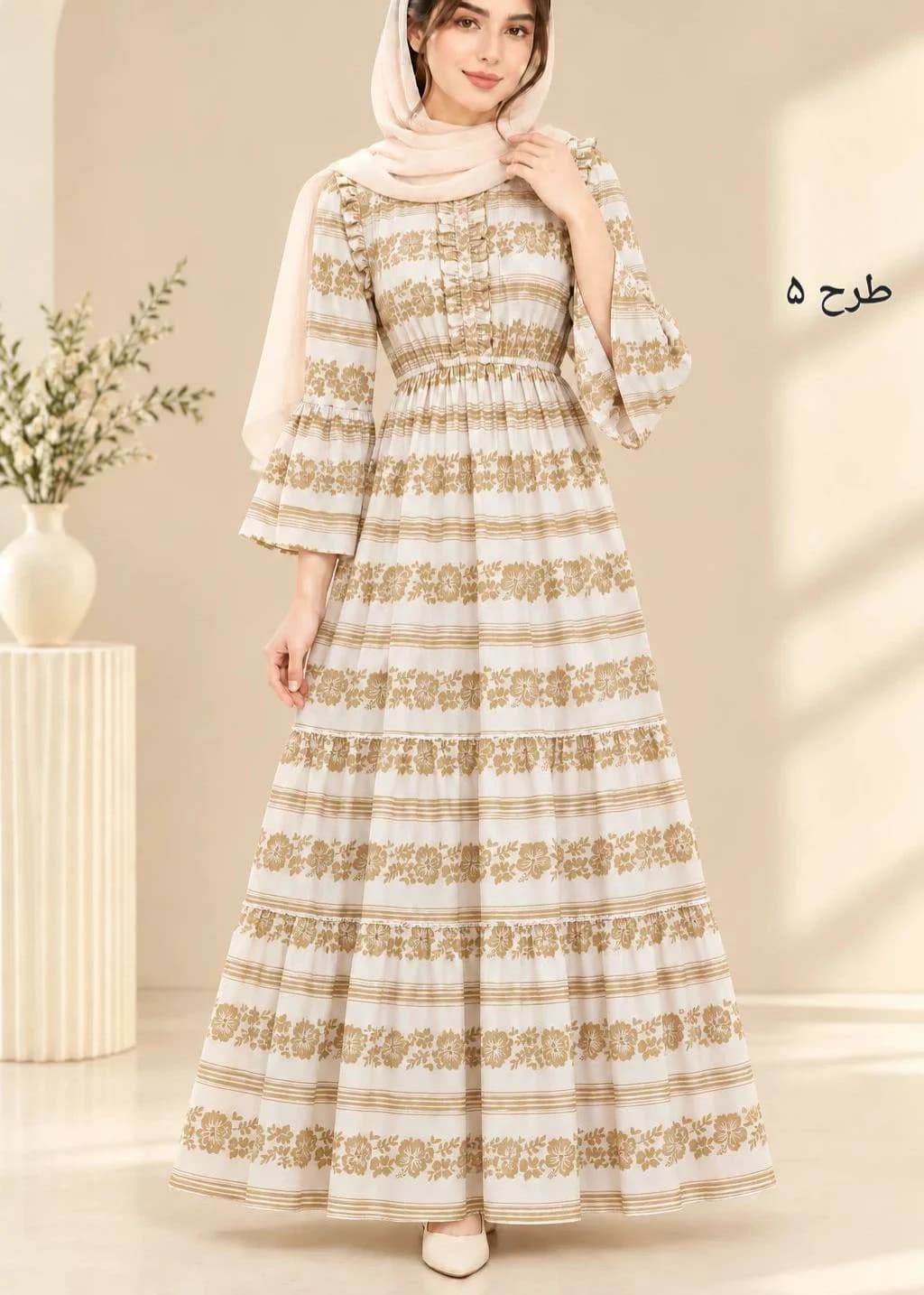 استایل لاکچری باپیراهن ساحلی عروسکی نخی هندی زنانه/کد29914 — تصویر ۵