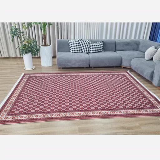 فرشینه | فرش چاپی برند حسن نیا چاپی هازان ترک طرح ترکمن لاکی 122 (پس کرایه) — تصویر ۵