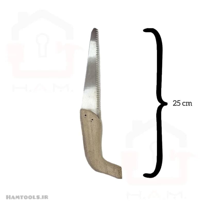 اره مو بر دسته چوبی دست ساز تیغه 14 سانت — تصویر ۲