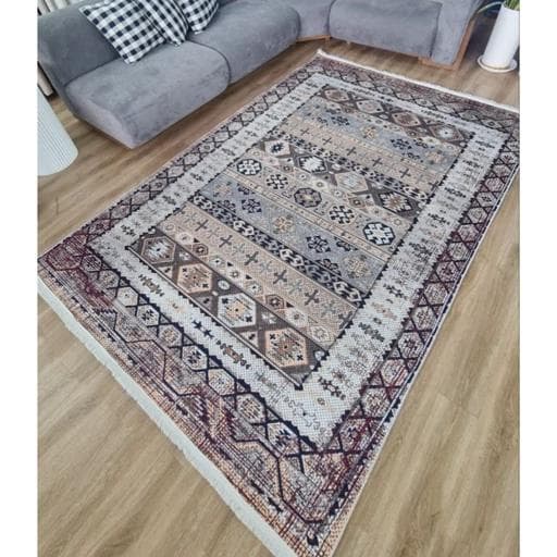 فرشینه | فرش چاپی برند حسن نیا چاپی هازان ترک طرح وینتیج سنتی h240 (پس کرایه)