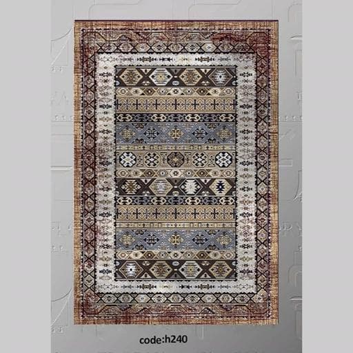 فرشینه | فرش چاپی برند حسن نیا چاپی هازان ترک طرح وینتیج سنتی h240 (پس کرایه) — تصویر ۲