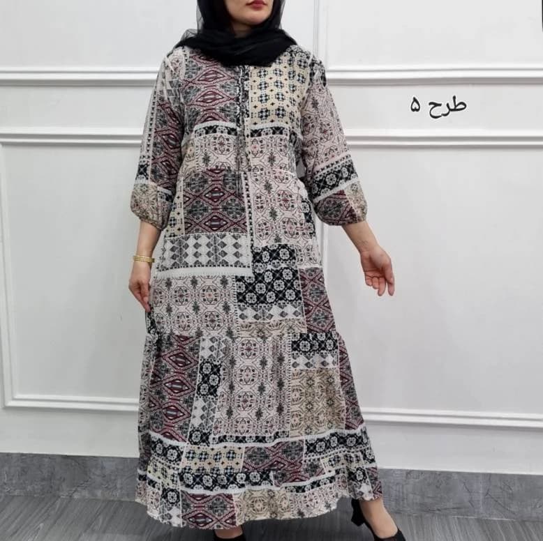 استایل لاکچری باپیراهن ساحلی عروسکی نخی زنانه/کد29244 — تصویر ۵