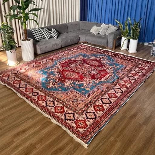 فرشینه | فرش چاپی برند حسن نیا چاپی هازان ترک طرح سنتی ضدسُر کد O144 (پس کرایه)