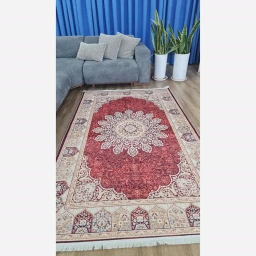 فرشینه | فرش چاپی برند حسن نیا چاپی هازان ترک طرح سنتی A174 (پس کرایه) — تصویر ۳