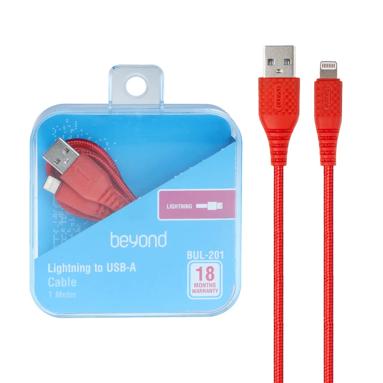 کابل شارژ آیفون beyond مدل BUL-201 – قرمز – RYL — تصویر ۳