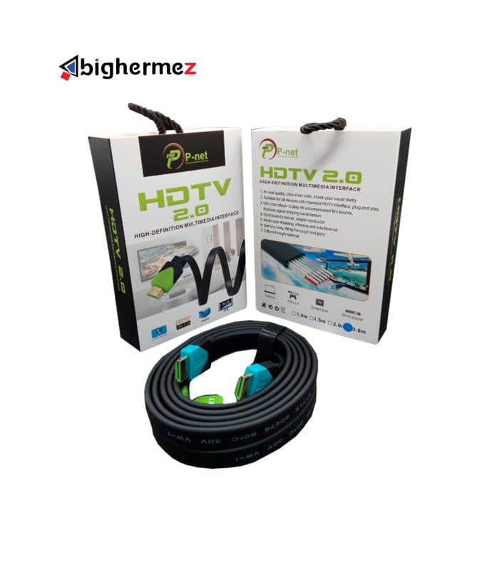 کابل تصویر HDMI فلت پی نت ورژن 2.0 به طول 3 متر
