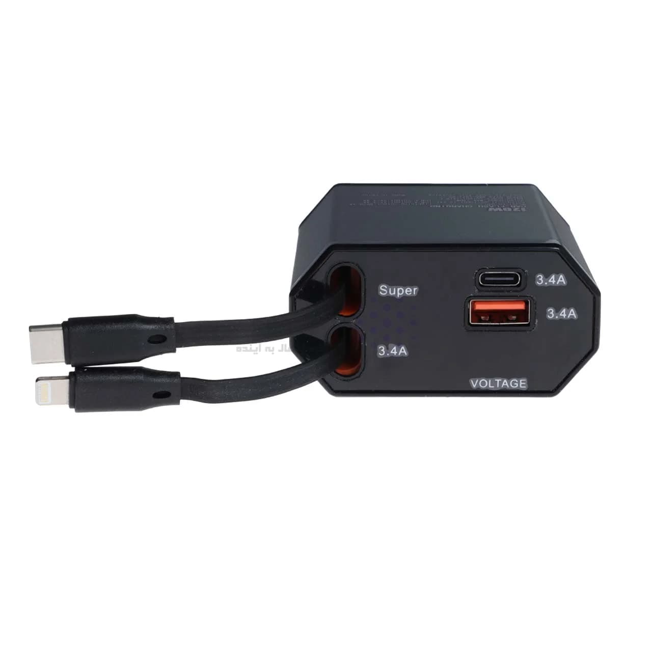 شارژر فندکی PD و فست دو پورت BUKU مدل CH-030 به همراه کابل شارژ متصل Lightning & Type-C – خاکستری – MMS (گارانتی شش ماهه YA) — تصویر ۱۱