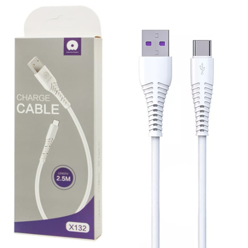 کابل شارژ و دیتا 2.5 متری Type-c WUW X132 — تصویر ۳