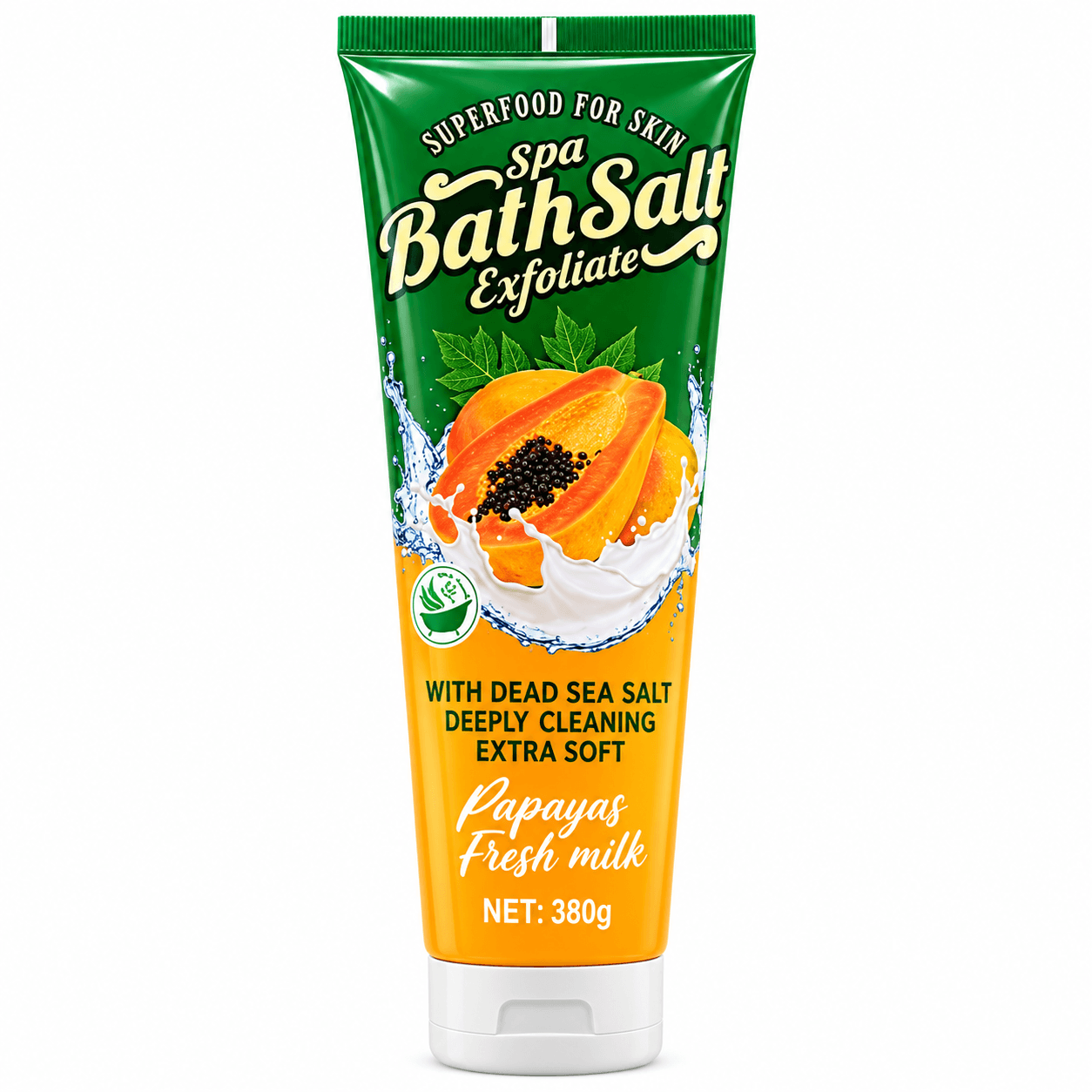 نمک حمام عصاره پاپایا و شیر PAPAYAS FIESH MILK REPAIRING BATH SALTS DEEP CLEANS REPAIRING