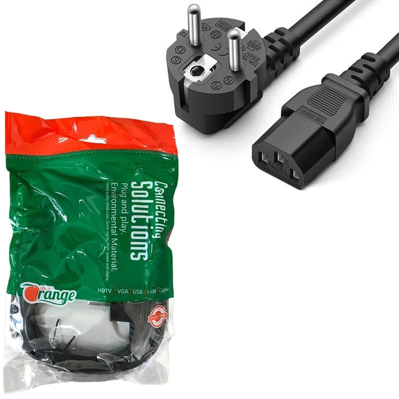 کابل برق PC 1.5 متری ارت دار Orange 10A پک سبز — تصویر ۲