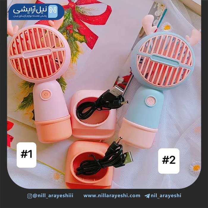 مینی فن گوش دار شارژی گرد کد YM88153 — تصویر ۳