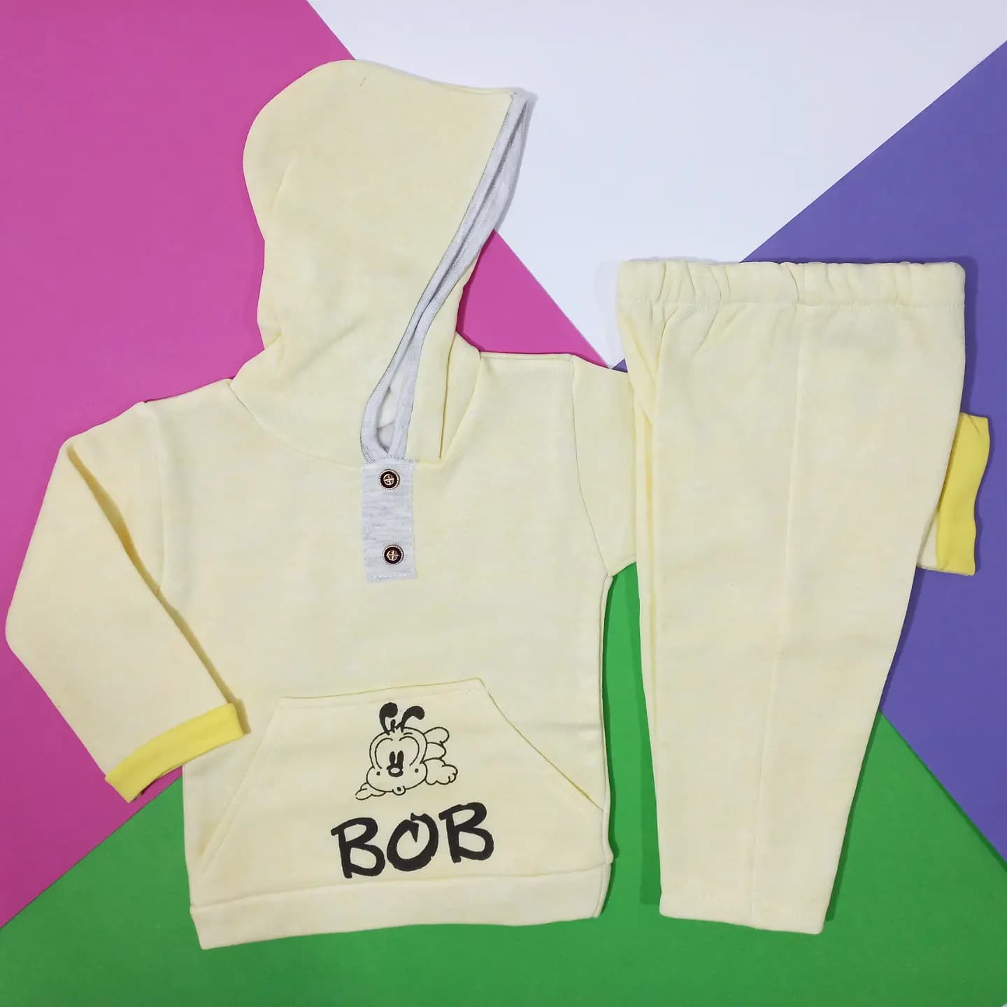 هودی شلوار داخل کرک دار طرح BOB سایز 1 و 2 — تصویر ۳