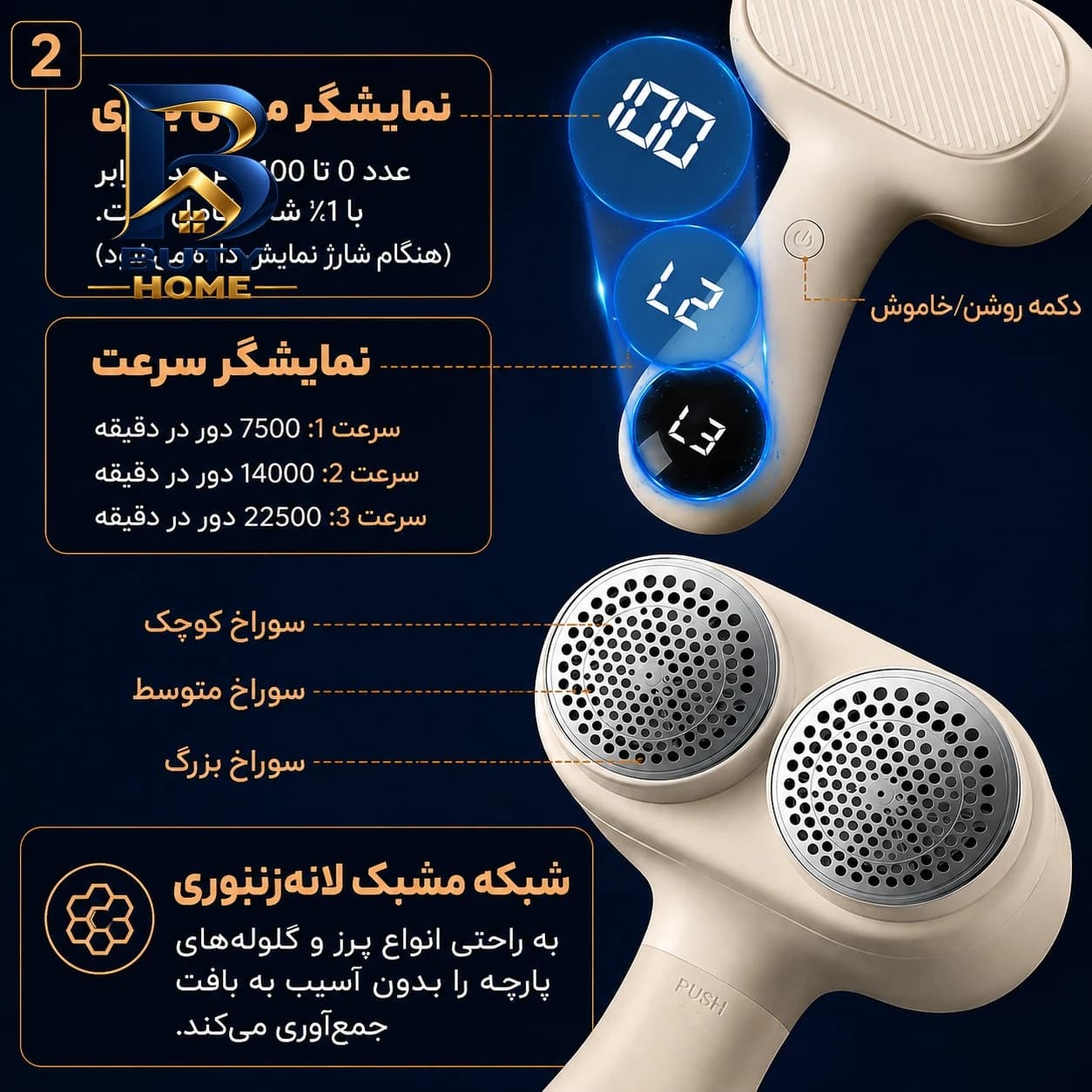 پرزگیر لباس شارژی مدل دو کاره کد ZG-T۰۱ اصل — تصویر ۱۱