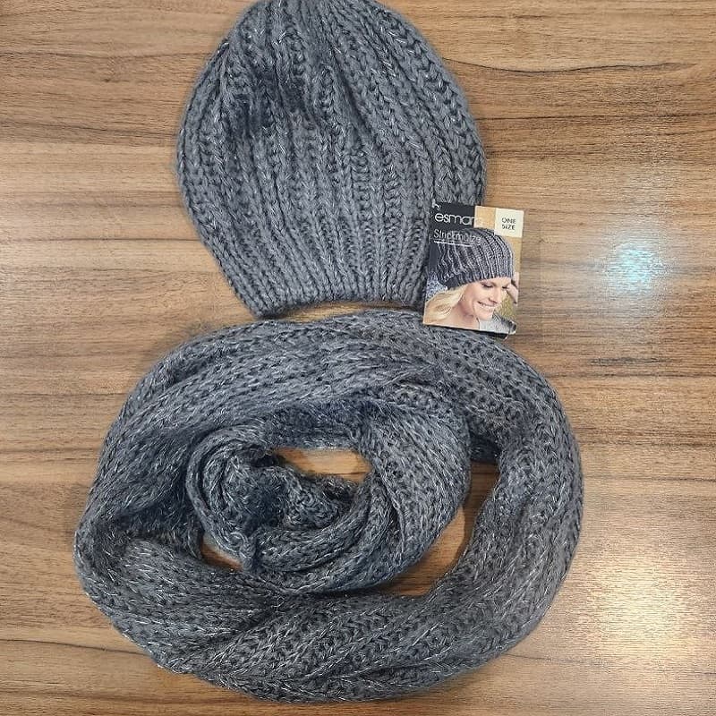 ست کلاه و شال گردن رینگی بافتنی اکریلیک براق شیک اسمارا 279359 ESMARA — تصویر ۵