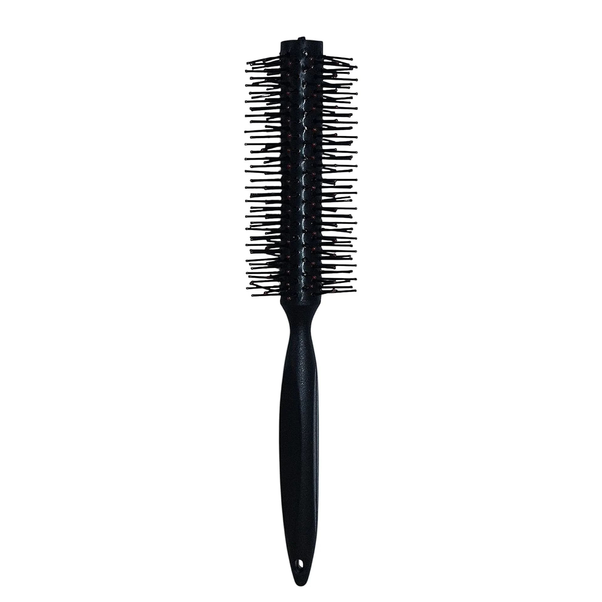 برس مو گرد نسوز کاشتی دسته پلاستیکی مشکی Hair Curling Brush گرد وکیوم — تصویر ۲