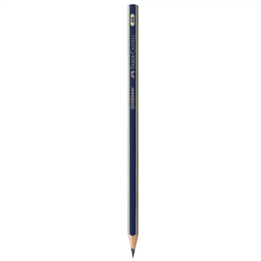 مداد طراحی مشکی فابر کاستل مدل GOLDFABER 1221 درجه سختی 6B