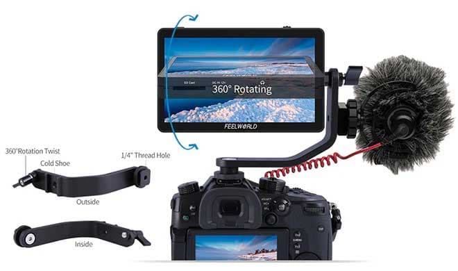 فیلد مانیتور تصویربرداری ۶ اینچ تاچ فیلورد F6 پلاس | FEELWORLD F6 PLUS 6 inch small Touch Screen 3D LUT Camera DSLR Field Monitor 1920×1080 HD 4K HDMI — تصویر ۸