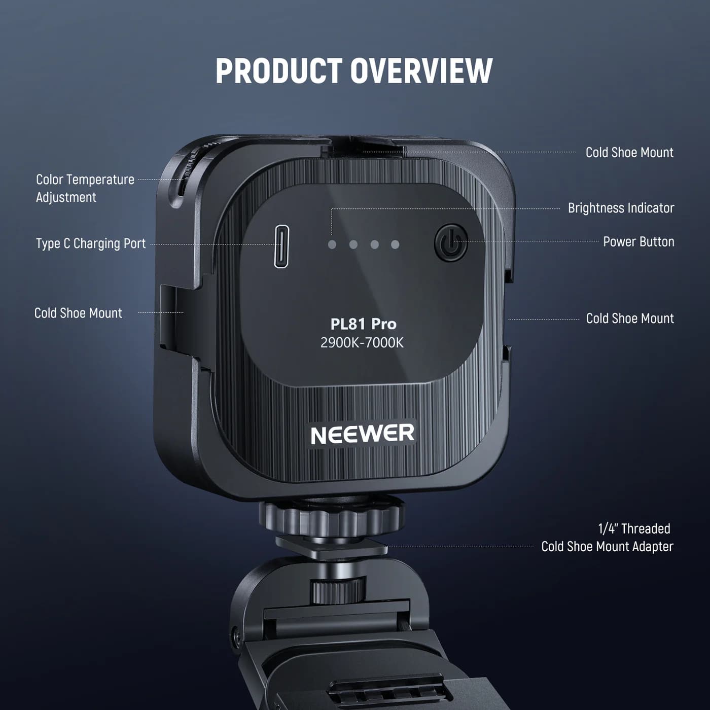 نور سلفی و بلاگری نیور | NEEWER PL81 PRO Professional LED Streaming Light
