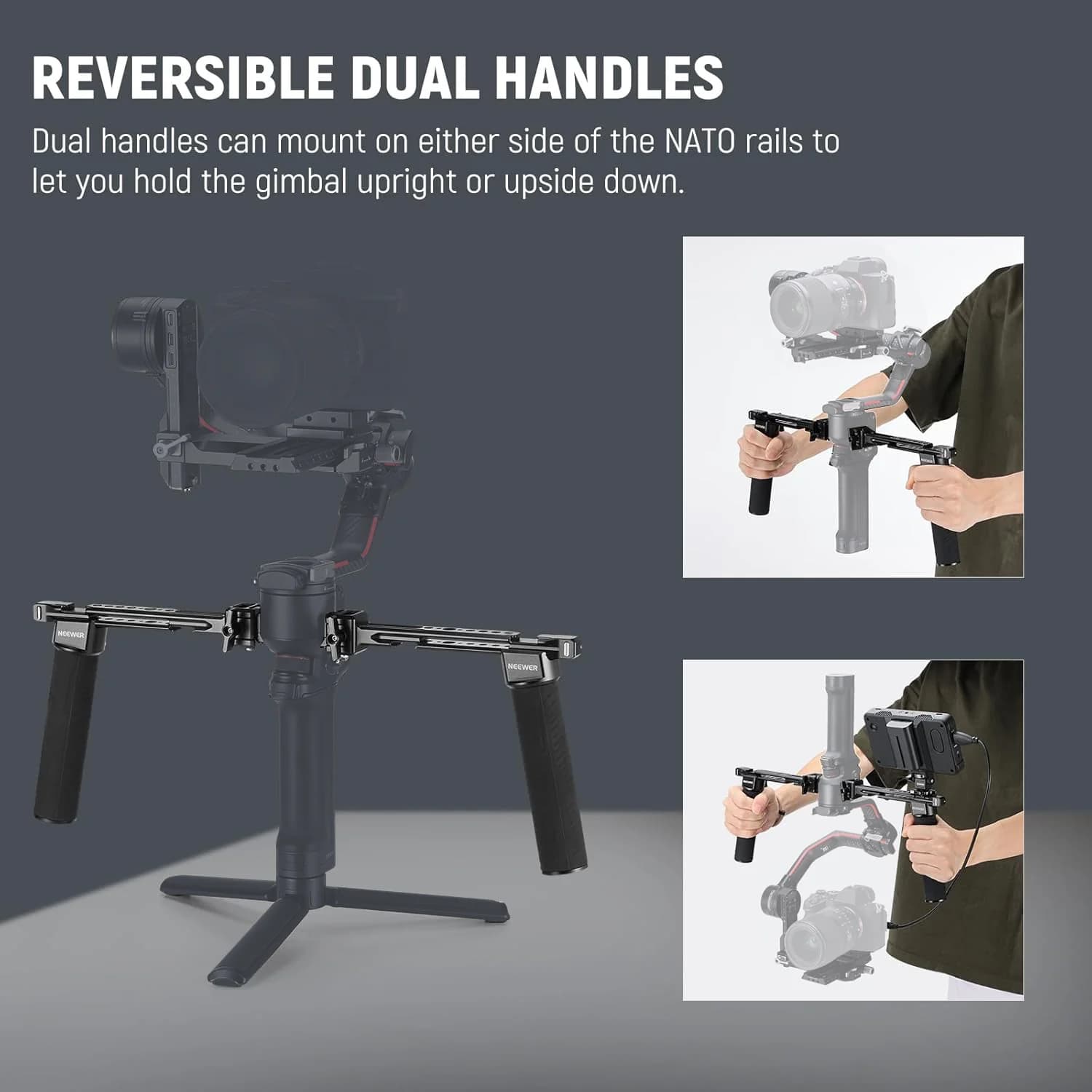 دسته دوتایی گیمبال رونین نیور | NEEWER GA006 Dual Handgrip for DJI RONIN S/SC/RS 2/RSC 2/RS 3/RS 3 PRO — تصویر ۴