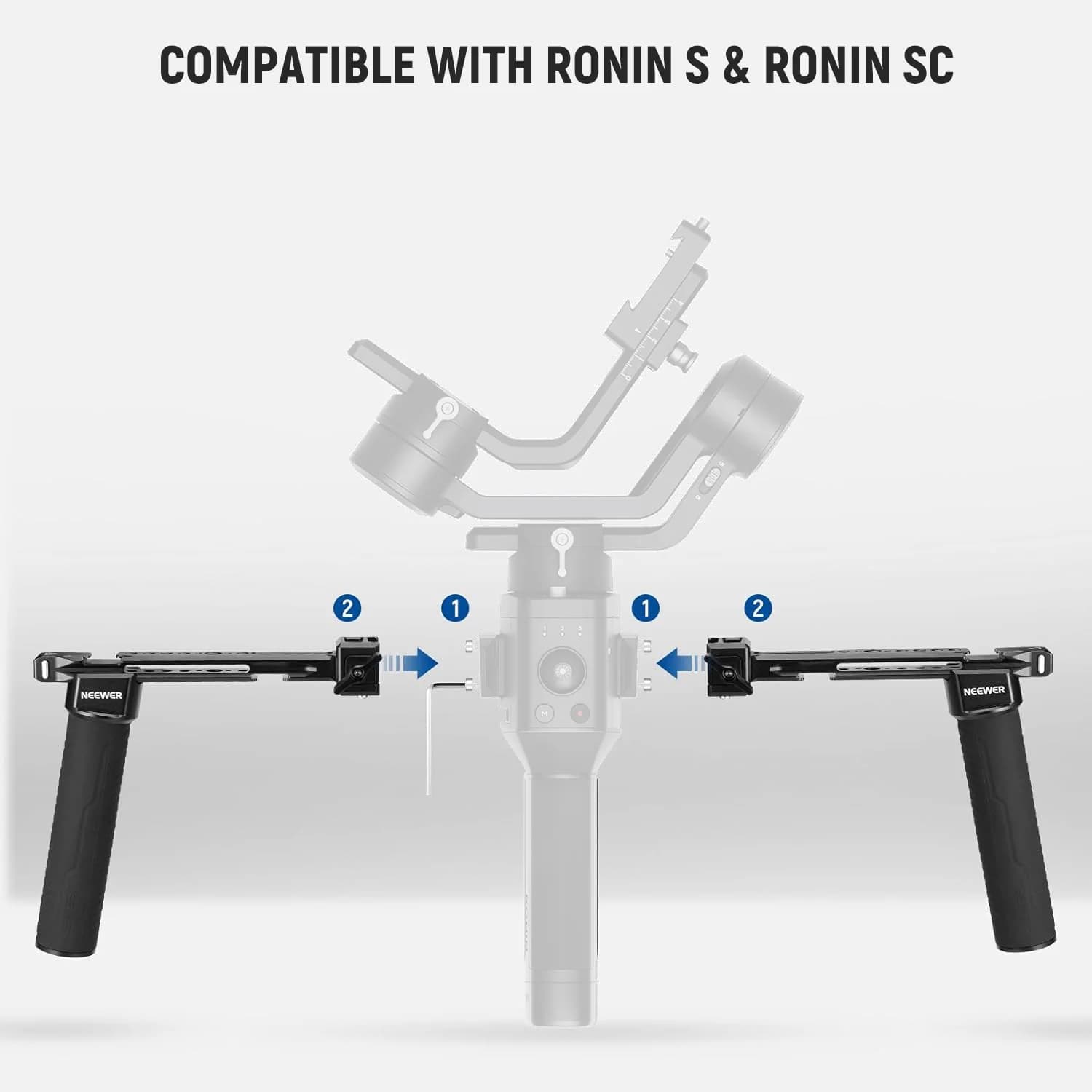 دسته دوتایی گیمبال رونین نیور | NEEWER GA006 Dual Handgrip for DJI RONIN S/SC/RS 2/RSC 2/RS 3/RS 3 PRO — تصویر ۶