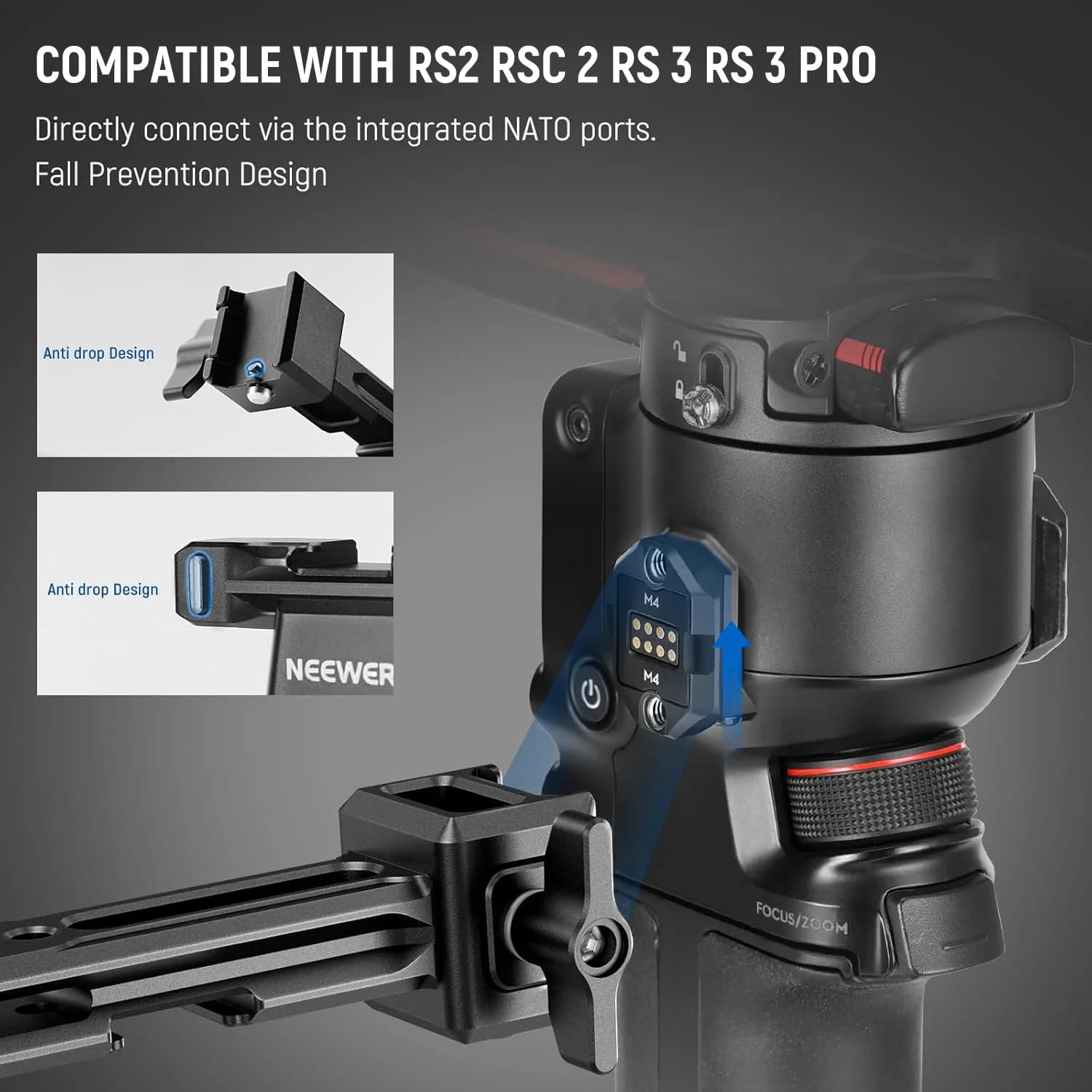 دسته دوتایی گیمبال رونین نیور | NEEWER GA006 Dual Handgrip for DJI RONIN S/SC/RS 2/RSC 2/RS 3/RS 3 PRO — تصویر ۷