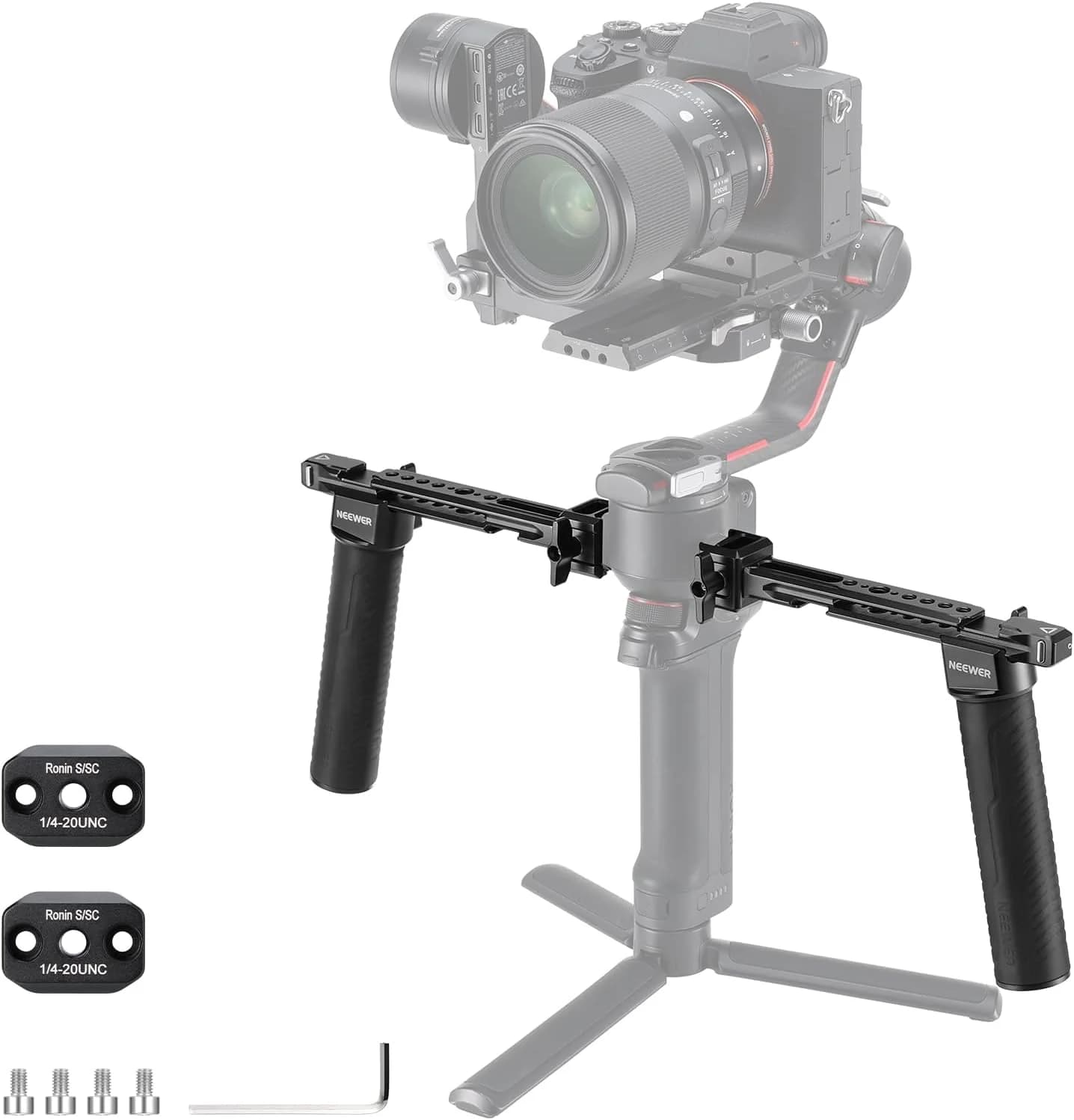 دسته دوتایی گیمبال رونین نیور | NEEWER GA006 Dual Handgrip for DJI RONIN S/SC/RS 2/RSC 2/RS 3/RS 3 PRO — تصویر ۲