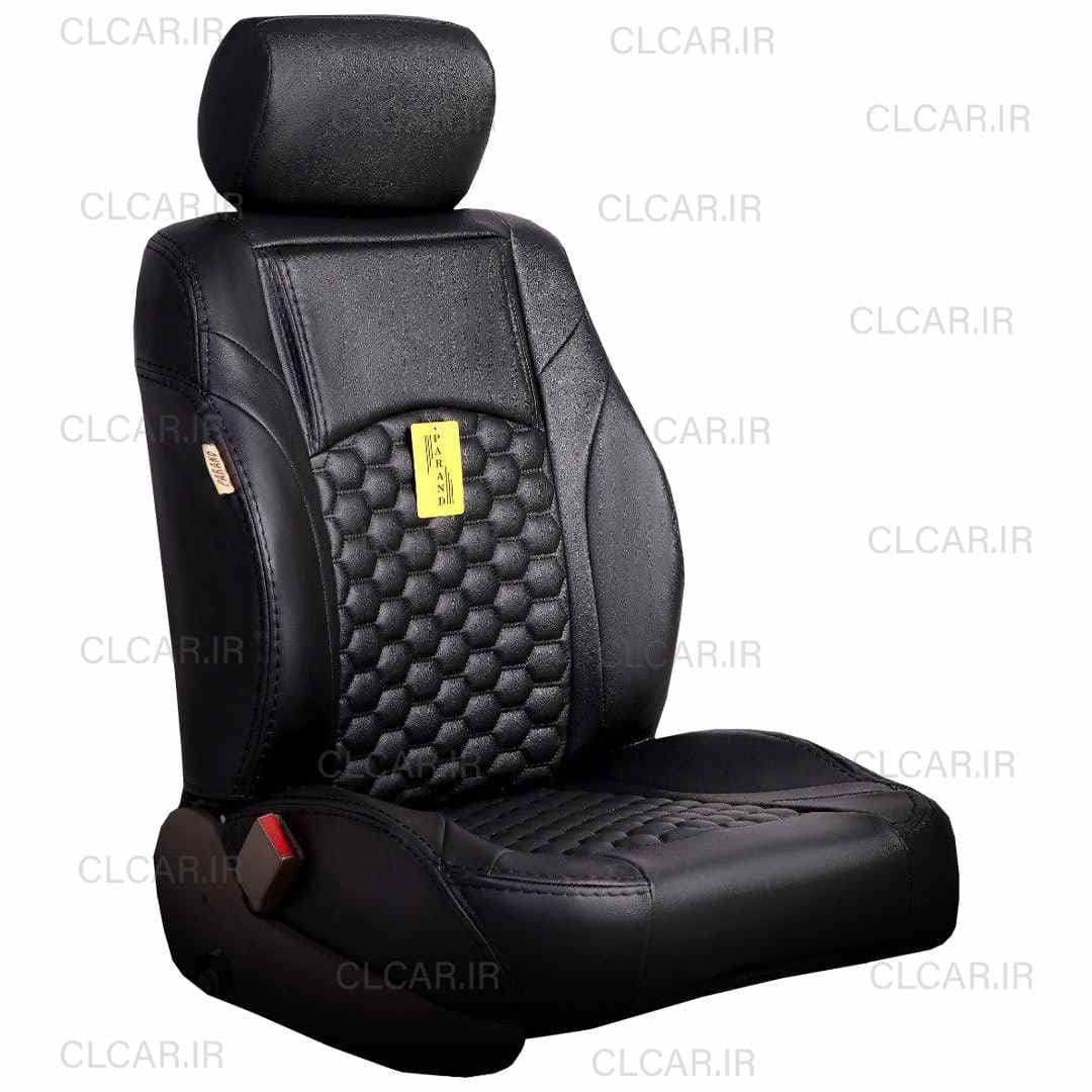 روکش صندلی پراید 132 طرح فورد آبی تمام چرم (سفارشی) کد P2ForB — تصویر ۳