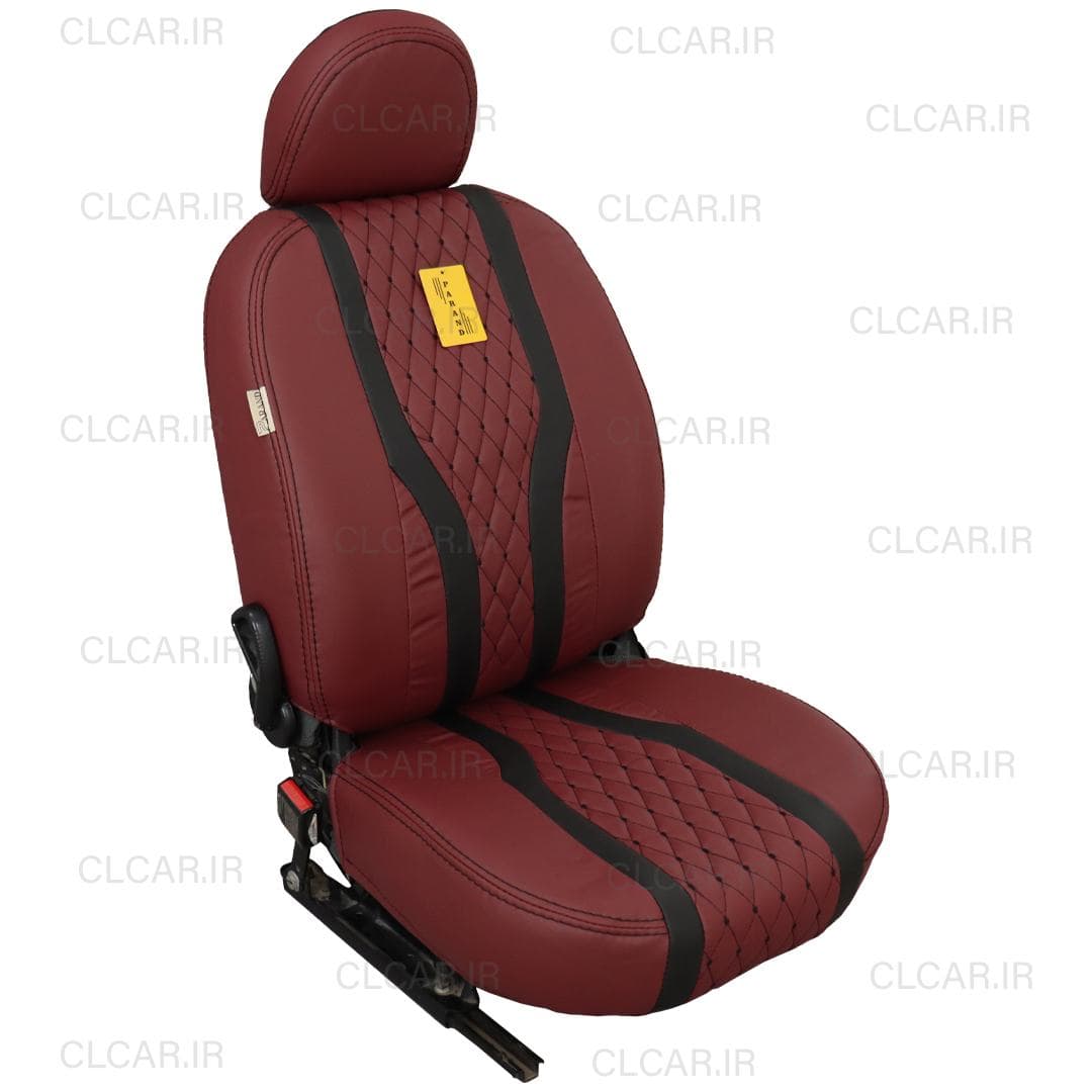 روکش صندلی پژو 405 جدید طرح اینفینیتی زرشکی تمام چرم (سفارشی) کد (4J-18-Z) — تصویر ۲