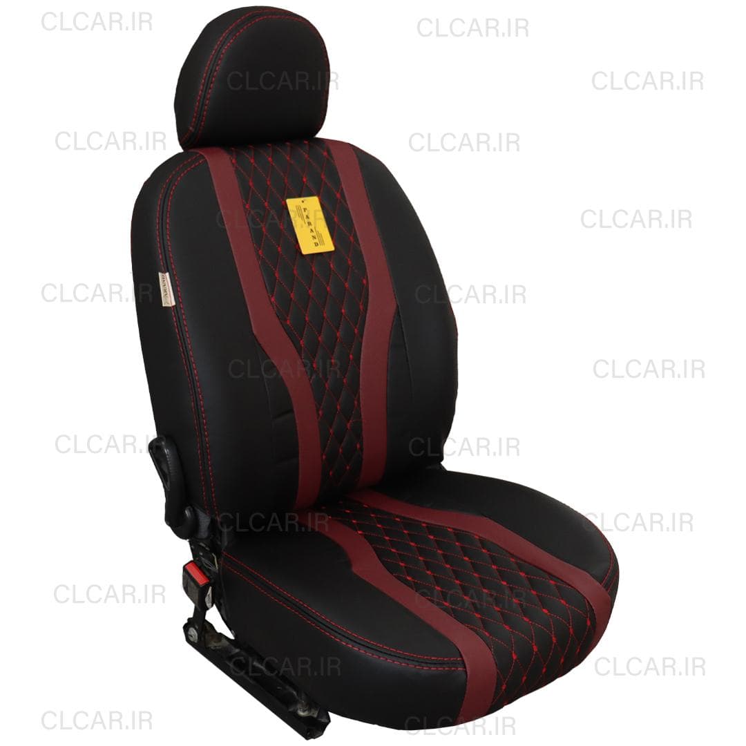 روکش صندلی پژو 405 جدید طرح اینفینیتی زرشکی تمام چرم (سفارشی) کد (4J-18-Z)
