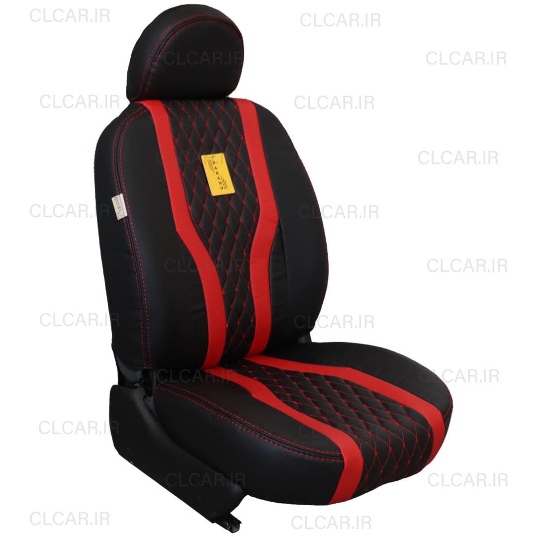 روکش صندلی پژو 405 جدید طرح اینفینیتی زرشکی تمام چرم (سفارشی) کد (4J-18-Z) — تصویر ۳