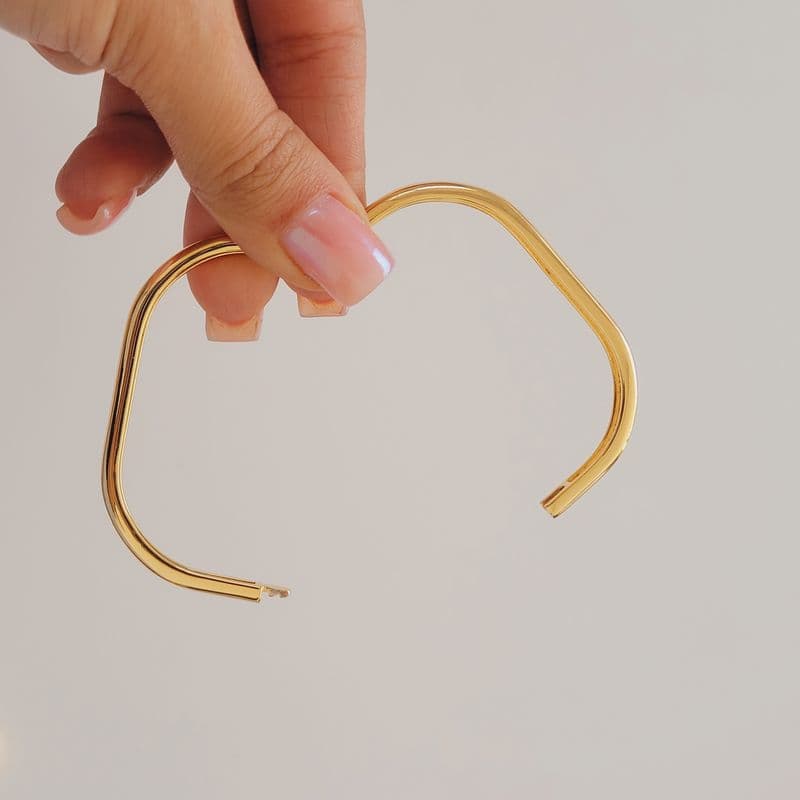 ست بنگل و انگشتر مینیمال مربعی — تصویر ۶