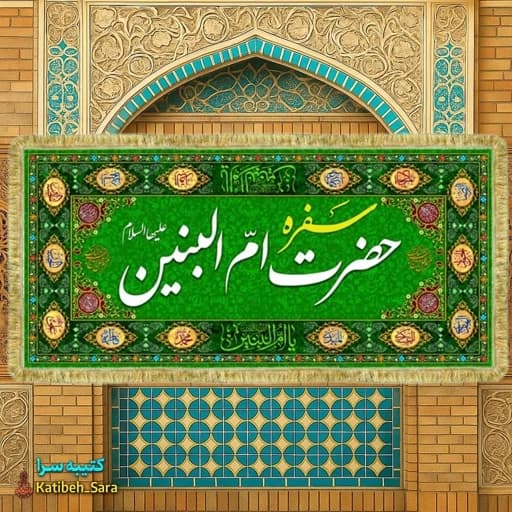 کتیبه مخمل سفره ام البنین(س)