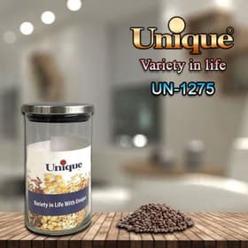 بانکه یونیک شیشه ای درب استیل 15 سانت 1275