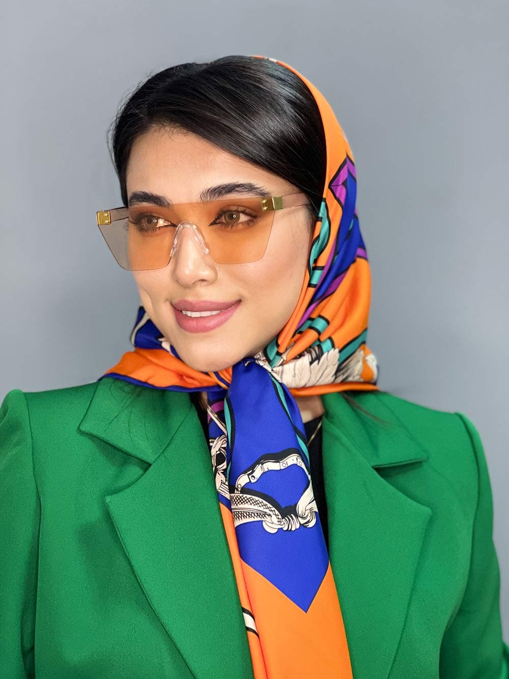 عینک آفتابی زنانه مستطیلی نارنجی برند پرادا یووی400