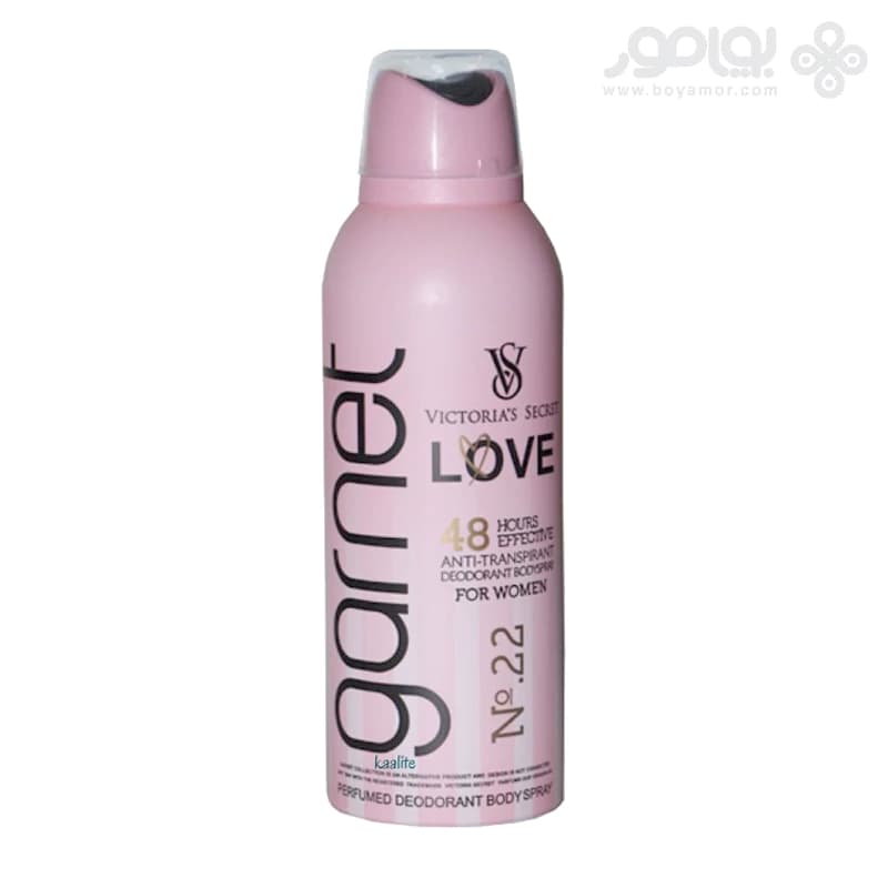 اسپری دئودورانت زنانه گارنت رایحه ویکتوریا سکرت LOVE حجم 200 میل