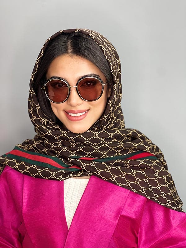 عینک آفتابی اورجینال زنانه قهوه ای برند چنل گرد پلاریزه — تصویر ۴