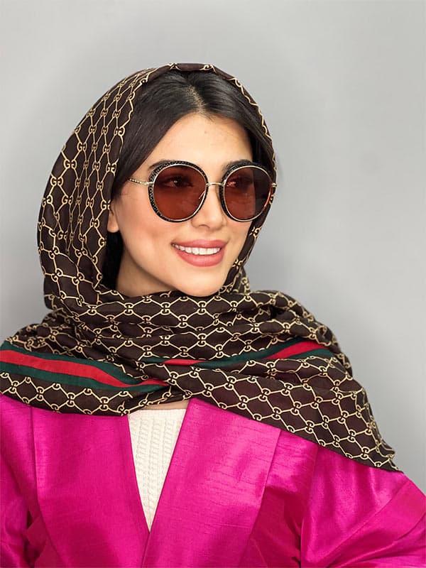 عینک آفتابی اورجینال زنانه قهوه ای برند چنل گرد پلاریزه — تصویر ۲